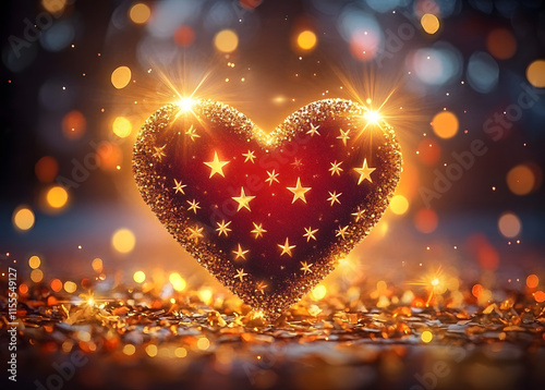 Heart shape with stars symbol of love