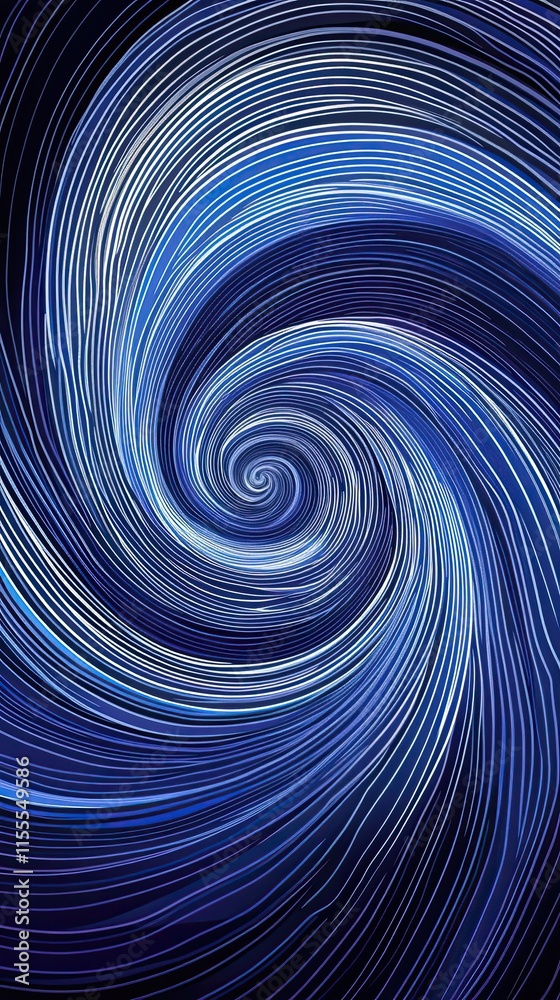 Abstract Blue Spiral Lines Artistic Design