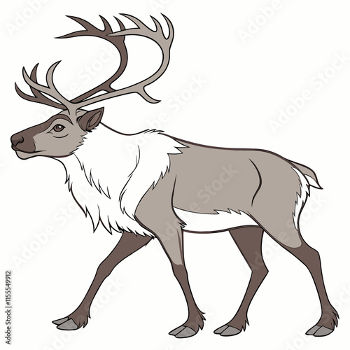 A stunning digital artwork showcasing the majestic boreal woodland caribou in its natural habitat.