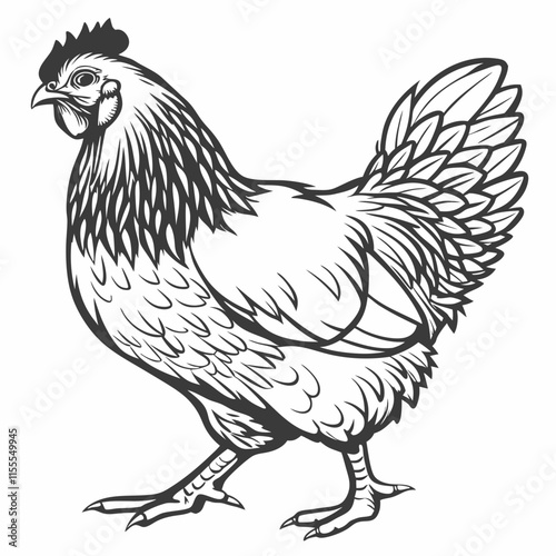 The Brahma chicken is a majestic, large poultry breed known for its friendly nature and impressive size.