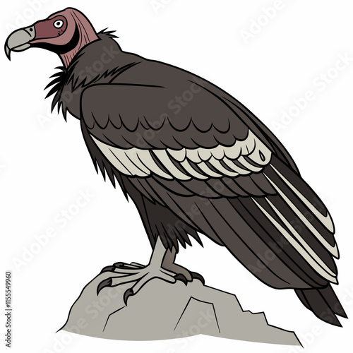 Stunning digital artwork of the majestic California condor in its natural habitat