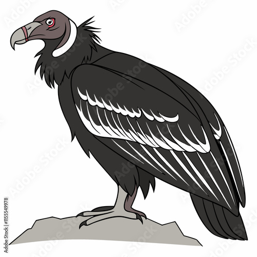Stunning digital artwork of the majestic California condor in its natural habitat