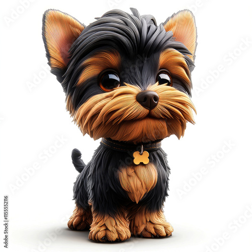 Adorable cartoon Yorkshire Terrier puppy.