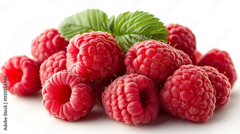 Close Up of Fresh Raspberries - Vibrant Red Berries, Healthy and Delicious