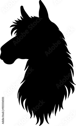 llama black logo silhouette vector