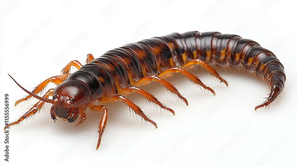 Detailed Close-up of a Millipede; Intricate Segments and Appendages; Nature's Tiny Marvel Detailed Close-up of a Millipede; Intricate Segments and Appendages; Nature's Tiny Marvel