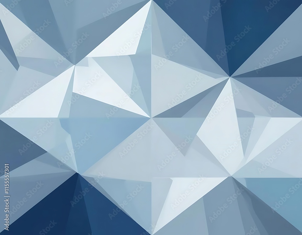 Abstract Blue and White Geometric Triangular Pattern Abstract Blue and White Geometric Triangular Pattern