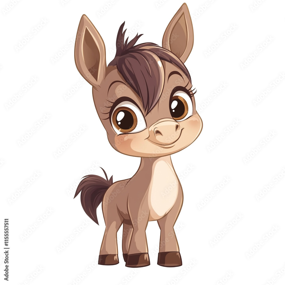 Adorable Cartoon Baby Donkey Illustration Adorable Cartoon Baby Donkey Illustration