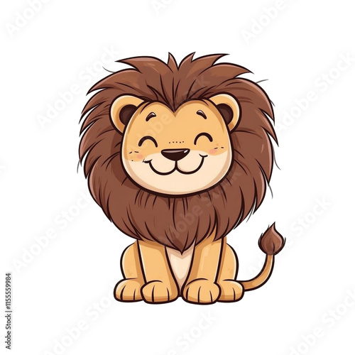 Adorable Cartoon Lion: A Cheerful Jungle King