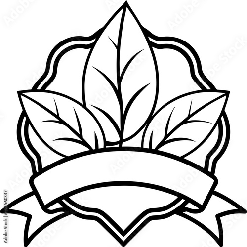 Tobacco Leaf Emblem Vintage Style, Blank Banner, Classic Design