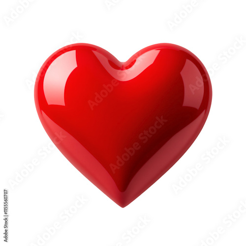 Red 3d heart isolated on a transparent background
