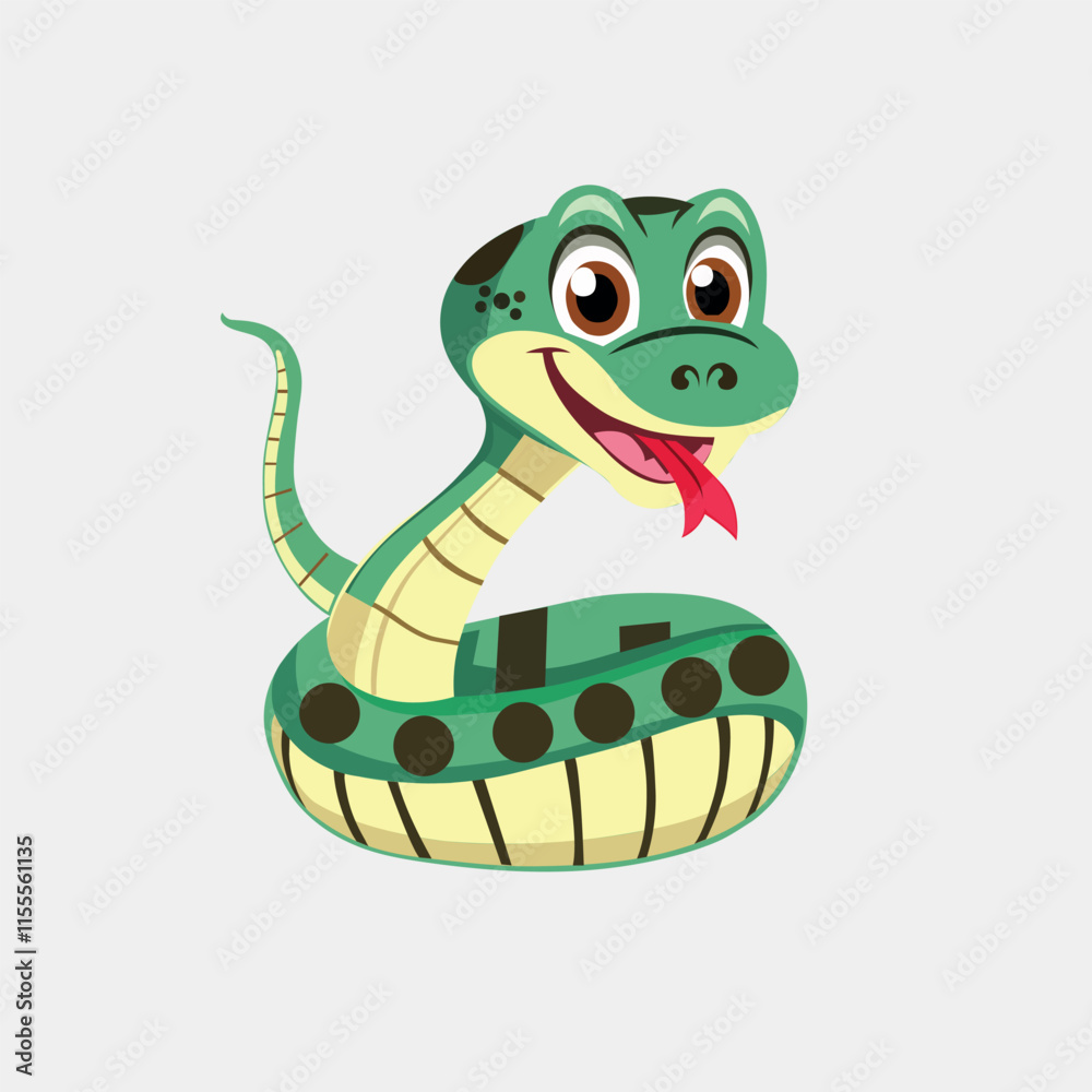 Naklejka premium Cartoon snake vector 