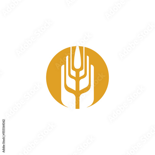 Quality Grain Bakery Food Logo. Wheat Icon Vector