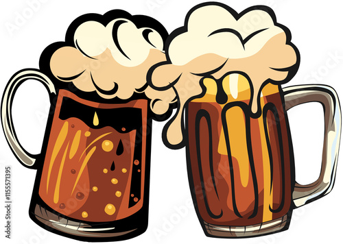 Bière verre dessin chope mousse icone