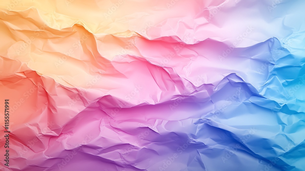 Obraz premium Pastel colored gradient crumpled paper background texture.