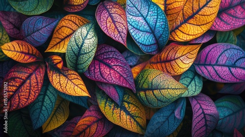 Wallpaper Mural Vibrant Multicolored Leaves Torontodigital.ca