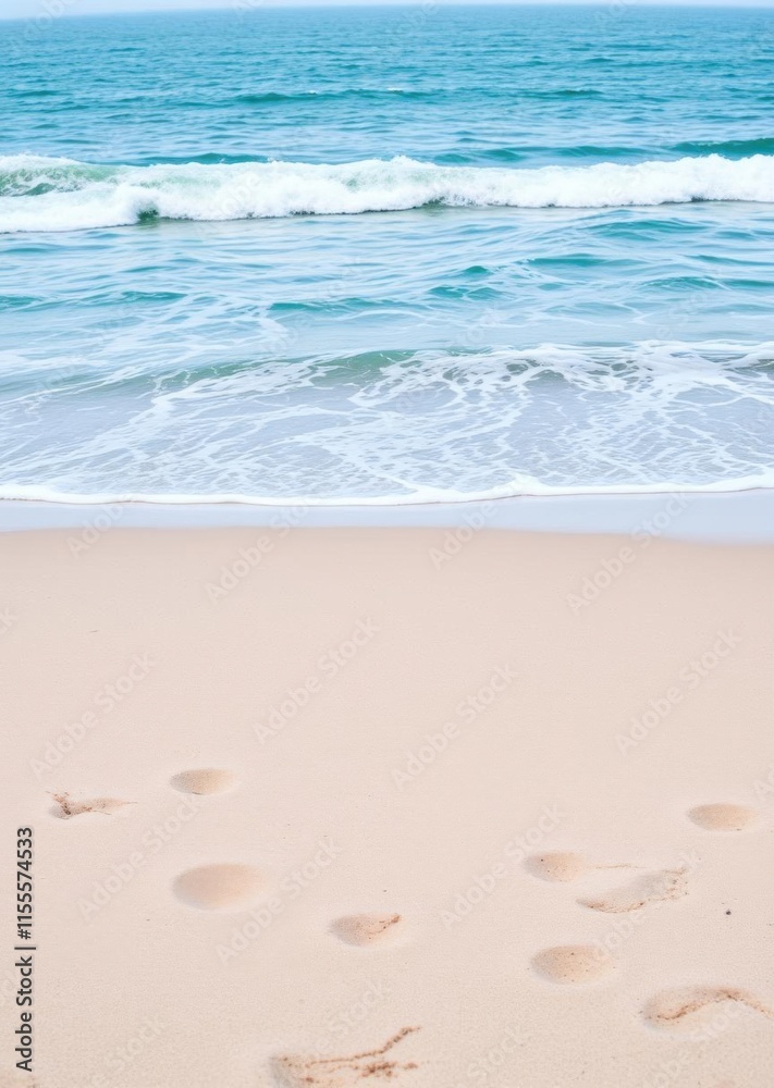 Beach scene, turquoise ocean waves, sandy shore, gentle surf, calm seascape, sunny day, peaceful coastline, clear blue sky, tropical paradise, serene atmosphere, natural beauty, summer vacation, soft Beach scene, turquoise ocean waves, sandy shore, gentle surf, calm seascape, sunny day, peaceful coastline, clear blue sky, tropical paradise, serene atmosphere, natural beauty, summer vacation, soft
