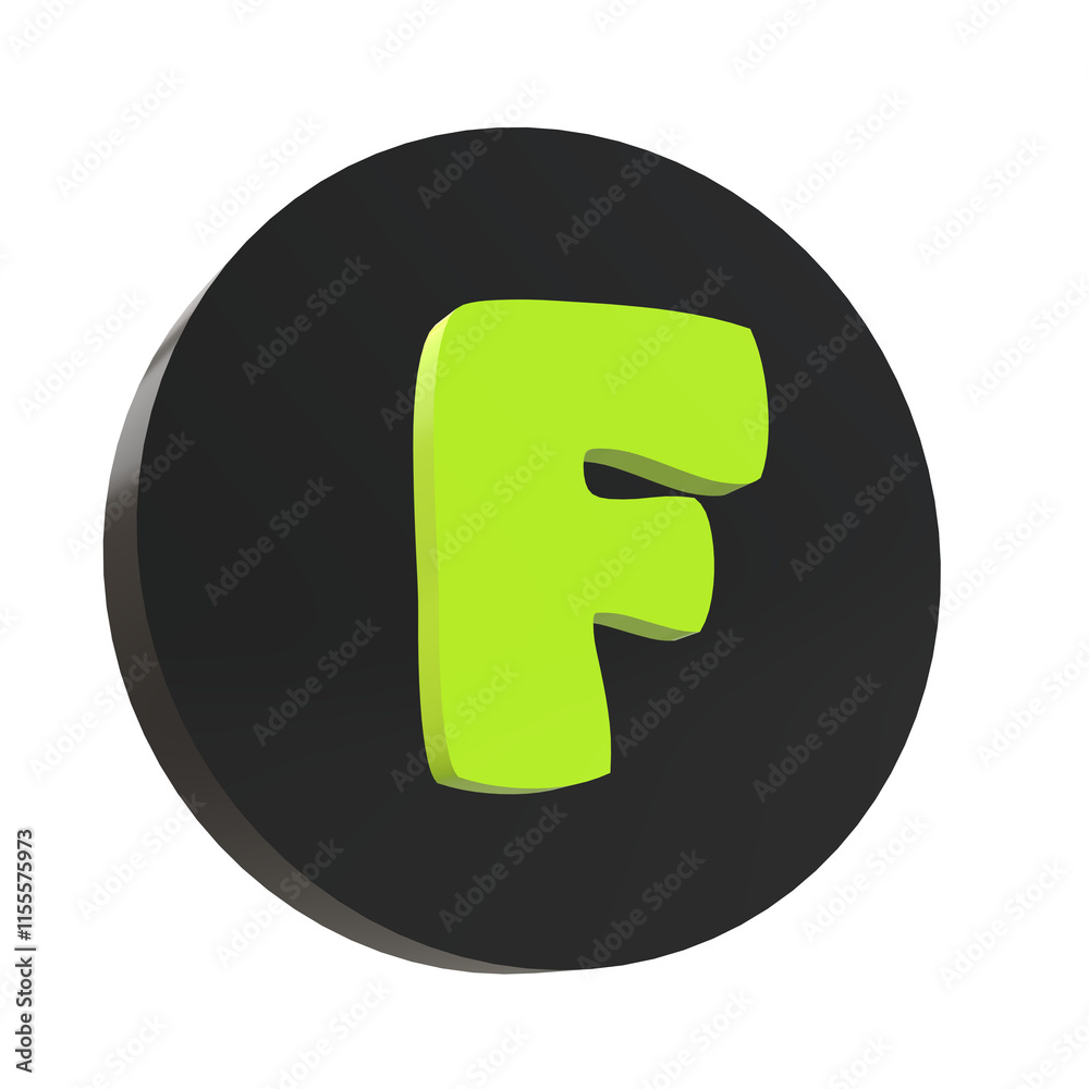 3D Letter F Design ini an Elegant Circel 3D Letter F Design ini an Elegant Circel