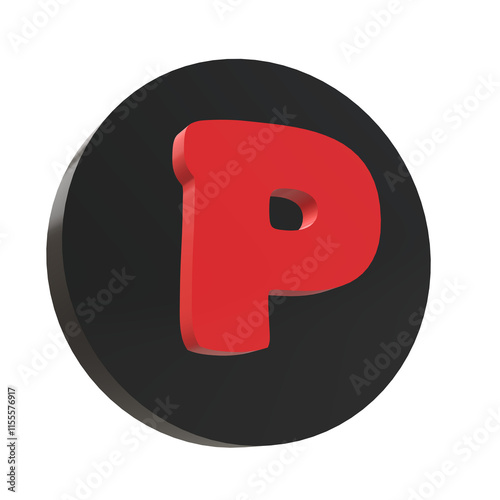 3D Letter P Design ini an Elegant Circel