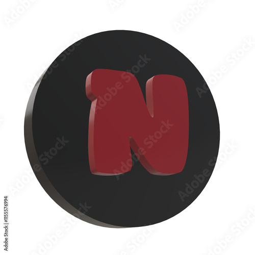 3D Letter N Design ini an Elegant Circel