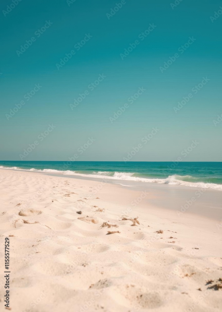 Beach Wallpaper of View of a sandy beach during the day with a blue sky background clear sea water vintage color beach beach wallpaper summer wallpaper beach background tropical nature Beach Wallpaper of View of a sandy beach during the day with a blue sky background clear sea water vintage color beach beach wallpaper summer wallpaper beach background tropical nature