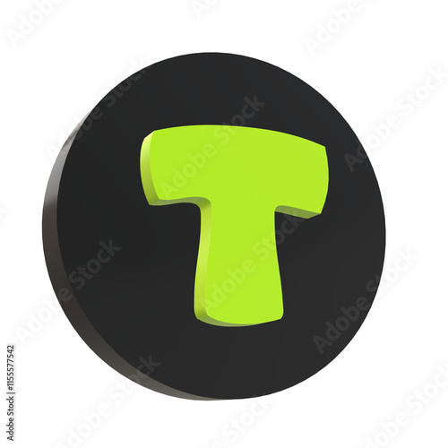 3D Letter T Design ini an Elegant Circel