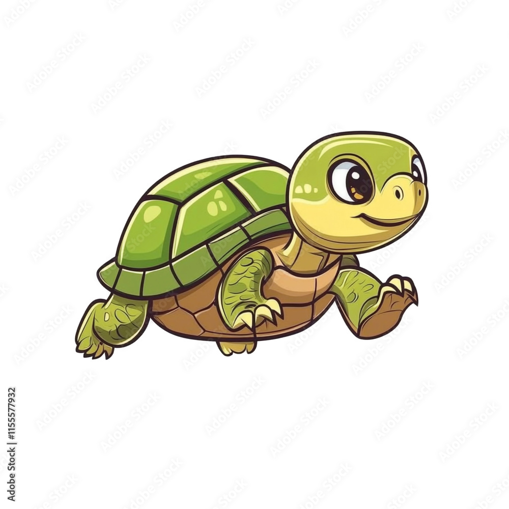 Fototapeta premium Adorable Cartoon Turtle Illustration