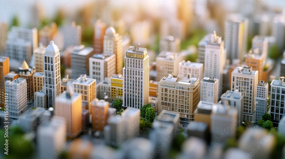 Obraz premium urban ad space, bright cityscape close-up with open ad space in the center for marketing purposes