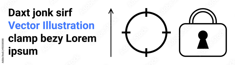 Text in mixed formatting beside arrow pointing upward, targeting symbol, and lock icon. Ideal for themes thumbs up security, protection, aim, focus, data privacy precision and direction. Landing Text in mixed formatting beside arrow pointing upward, targeting symbol, and lock icon. Ideal for themes thumbs up security, protection, aim, focus, data privacy precision and direction. Landing