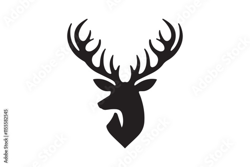 Deer head silhouette vector artwork