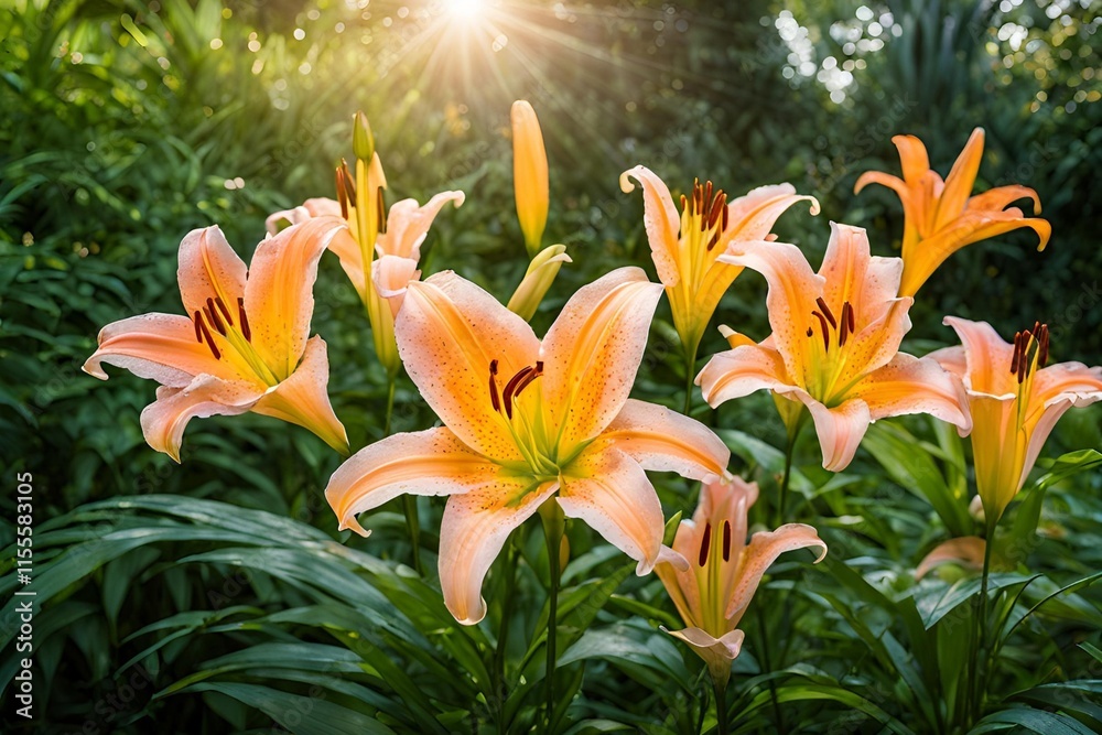 A photograph of a lily garden.