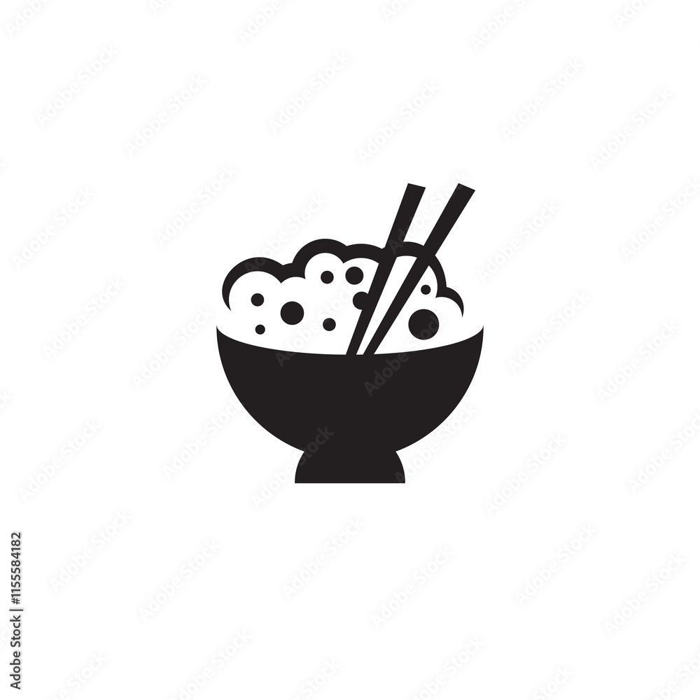 Rice Bowl Icon Logo Vector. Food Icon Rice Bowl Icon Logo Vector. Food Icon