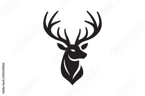Deer head silhouette vector artwork