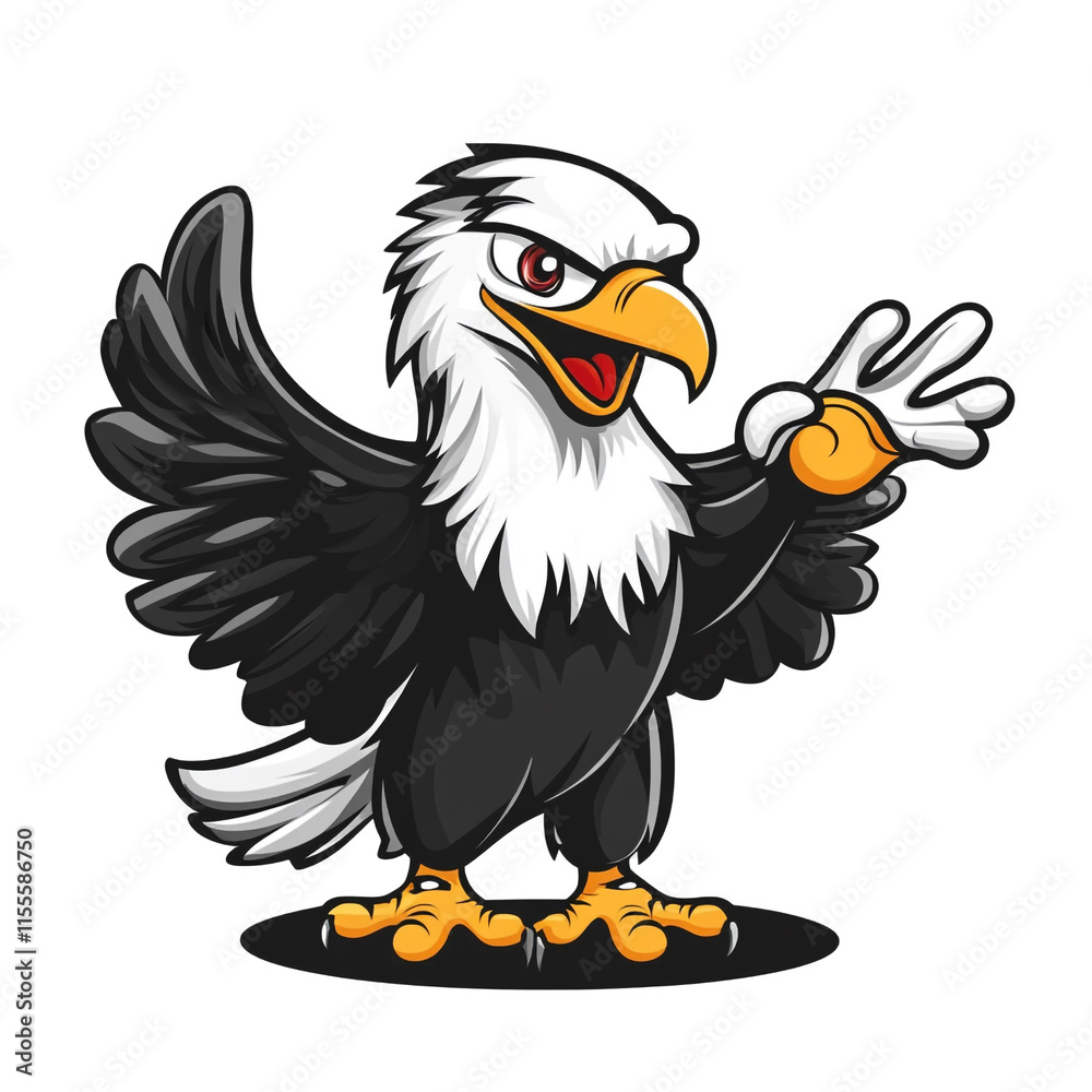 Fototapeta premium Cheerful Cartoon Eagle Illustration