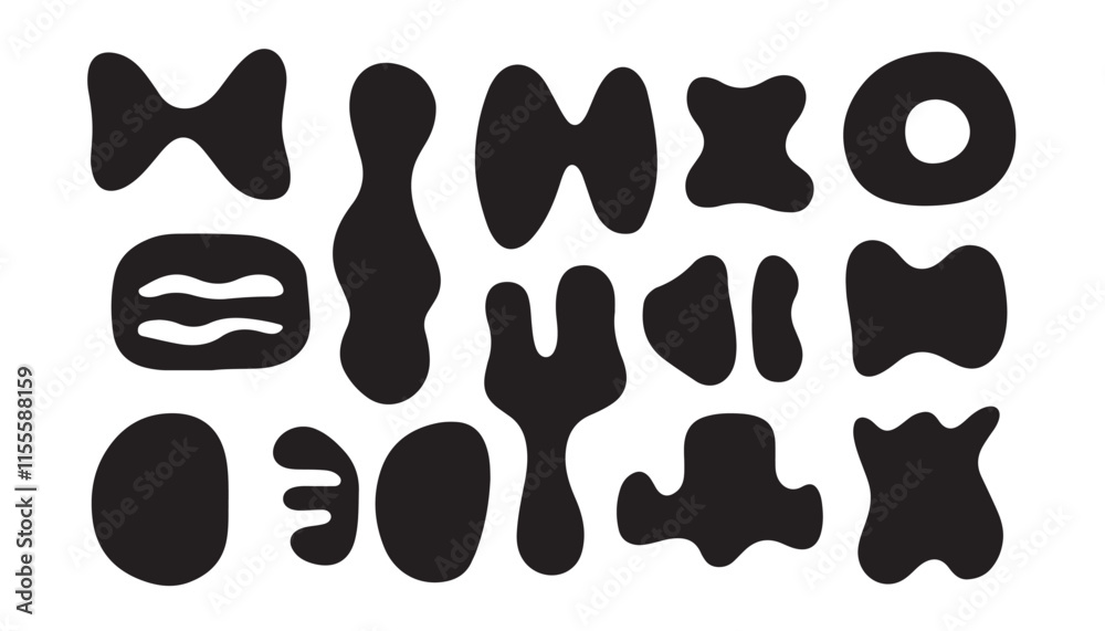 Modern Black and White Organic Vector PackPrint