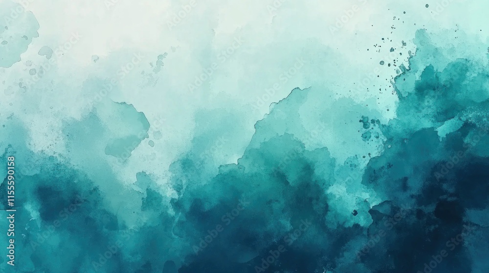 Abstract teal watercolor background texture. Abstract teal watercolor background texture.