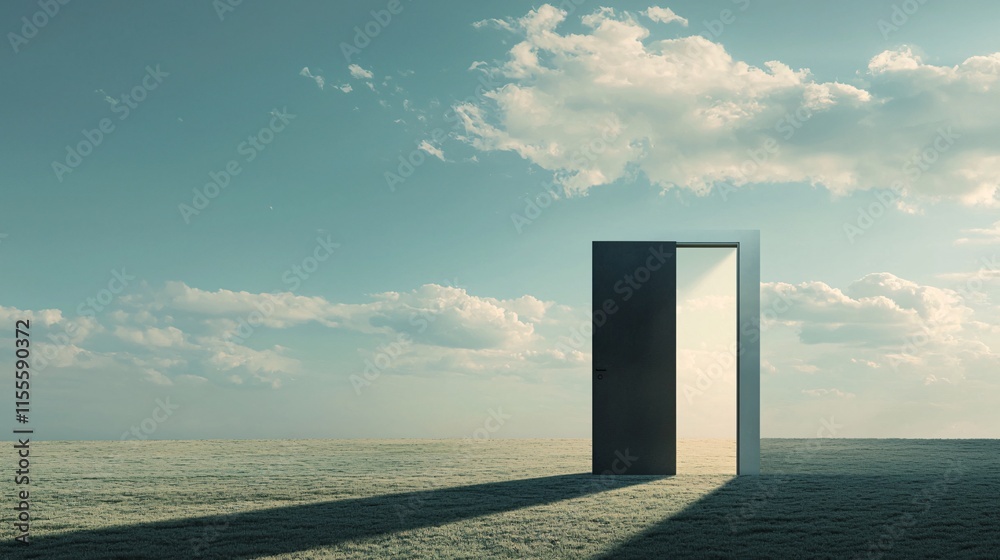 Embracing Minimalism A Door to Freedom in an Open Landscape Digital Art Serene Environment Perspective on Liberation Embracing Minimalism A Door to Freedom in an Open Landscape Digital Art Serene Environment Perspective on Liberation