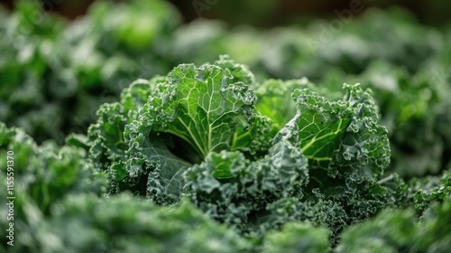 Fresh and vibrant kale leaves in a lush garden setting during daytime