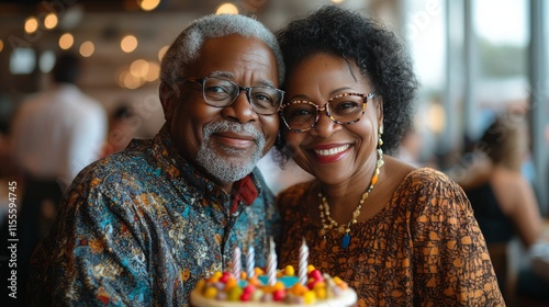 Joyful celebration of a birthday with a smiling girl and a colorful cake