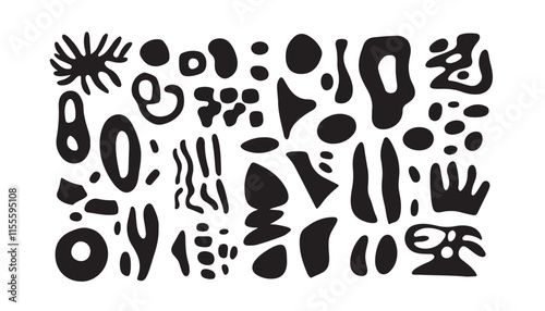 Bold Black and White Vector Abstract Shapes
