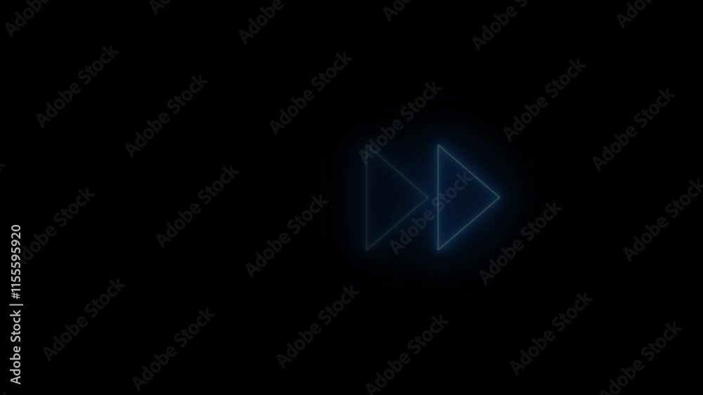 swipe up animation. Blinking arrow navigation.abstract neon directional arrow icon animation black background .