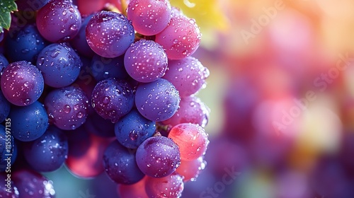 Wallpaper Mural Juicy Purple Grapes with Dew Drops Torontodigital.ca