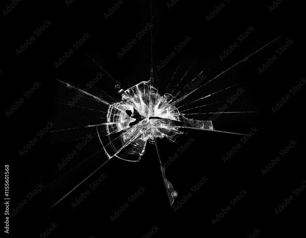 Cracked Hole Shattered Glass Cracked Hole Shattered Glass