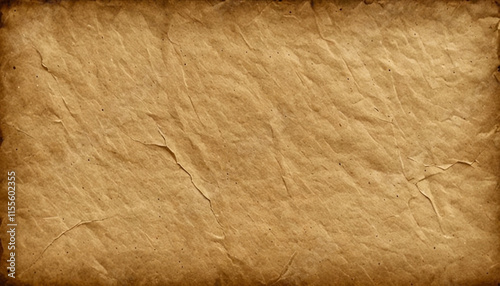 Wrinkled kraft paper texture background with vintage style