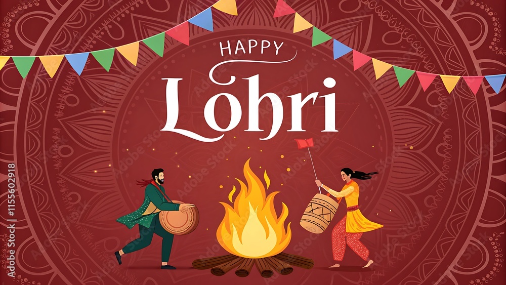 Lohri, Happy Lohri. Punjabi Folk Dance, Lohri Banner, Lohri Poster. Story.
Lohri, Happy Lohri. Punjabi Folk Dance, Lohri Banner, Lohri Poster. Story.