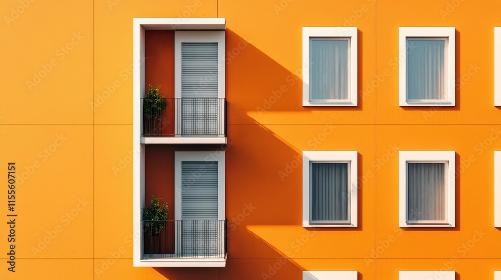 Fototapeta premium Solar panels integrated into building facades, architectural innovation, energyefficient designs