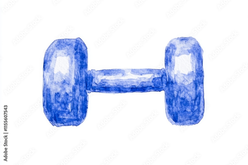 A simple, geometric icon of a dumbbell with a clean, modern aesthetic in soft blue tones A simple, geometric icon of a dumbbell with a clean, modern aesthetic in soft blue tones