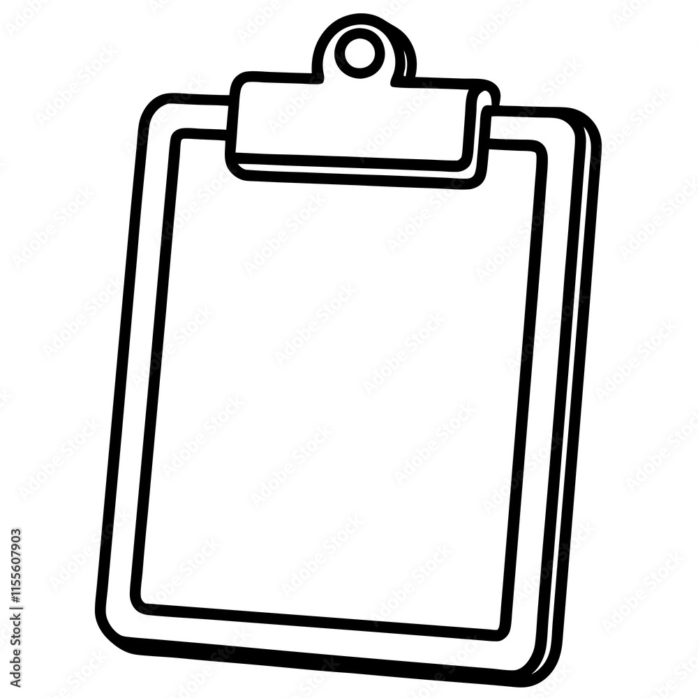 Clipboard Line Art Vector Illustration Clipboard Line Art Vector Illustration