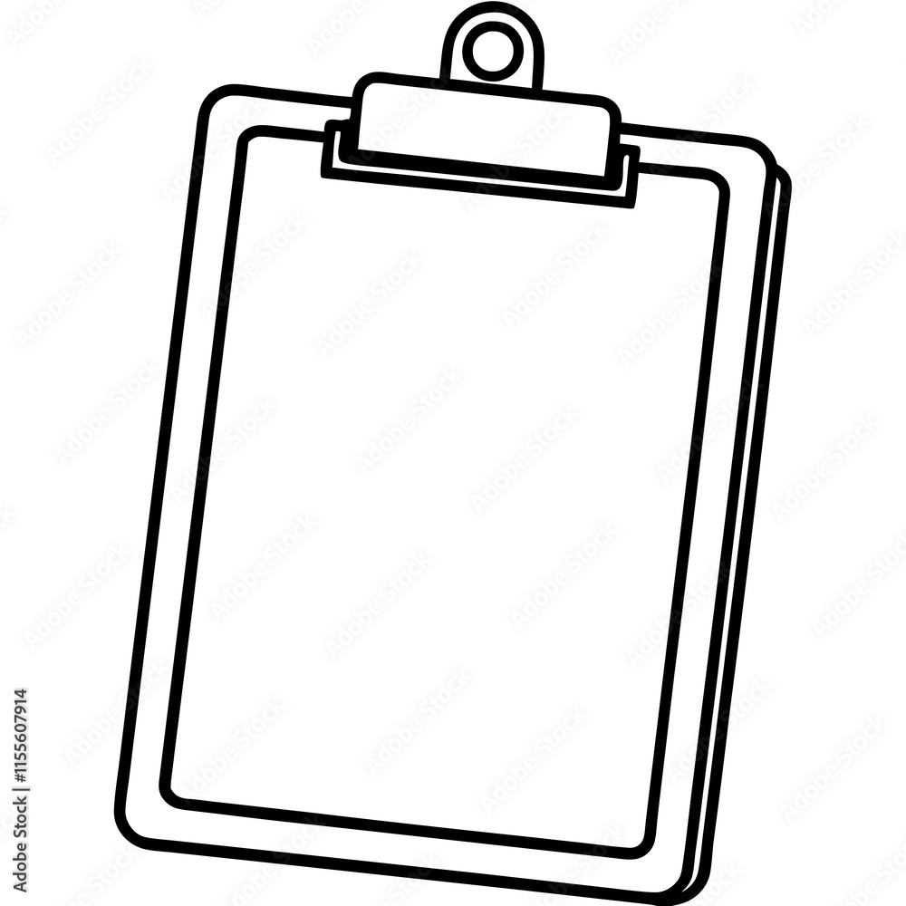 Clipboard Line Art Vector Illustration Clipboard Line Art Vector Illustration