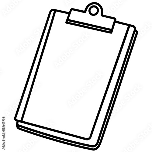 Clipboard Line Art Vector Illustration